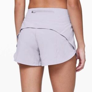 Lululemon Silver Lilac Speed Up Running Shorts